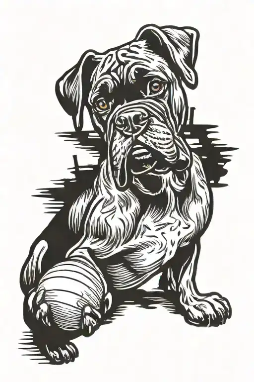 boxer dog agility tattoo design idea