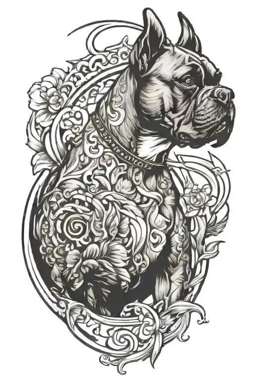 boxer dog agility tattoo design idea