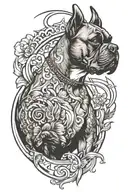 boxer dog agility tattoo design idea