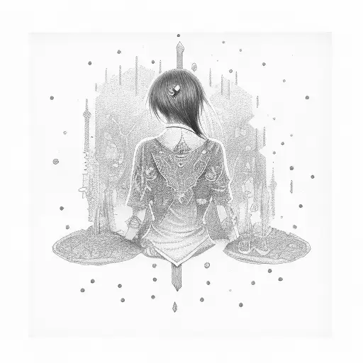 alone girl tattoo design idea