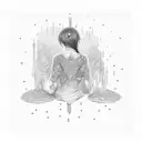 alone girl tattoo design idea