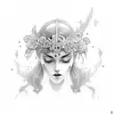 alone girl tattoo design idea