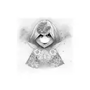 alone girl tattoo design idea