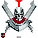 a skeleton in the armour of a Templar knight with a sword and shield in his hand, a red Templar cross on his helmet tattoo design idea