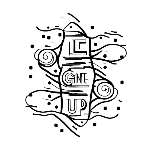 Never Give Up in typewriter font tattoo design idea