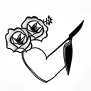 knife summer love you  tattoo design idea