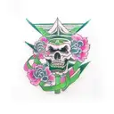 green cancer ribbon Vietnam war veteran  tattoo design idea