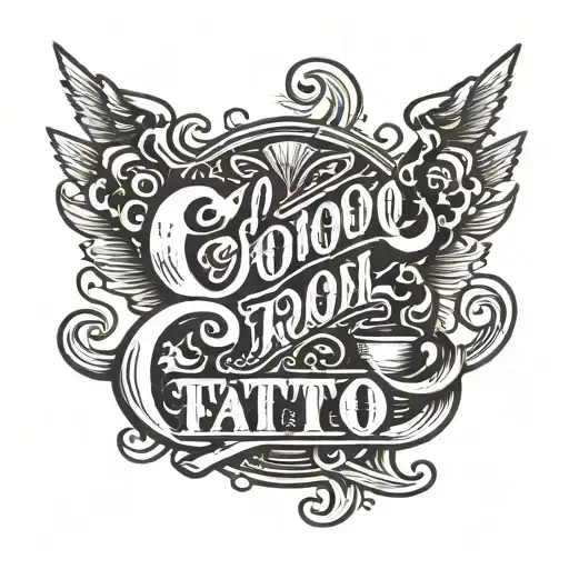 Text: The words "cool tattoo" in a bold, traditional font. The letters are thick and solid, with clean lines and a sligh tattoo design idea
