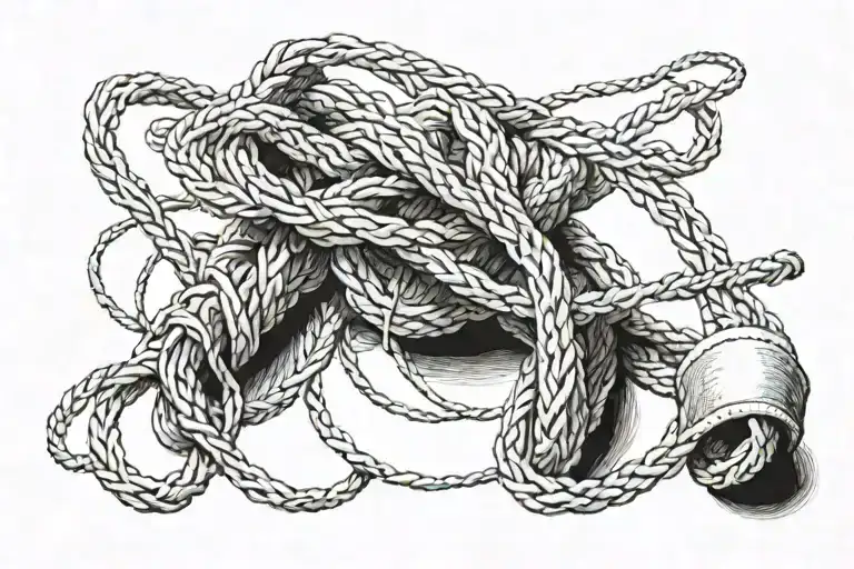 red string tied tattoo design idea