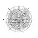Incorporate ancient Sumerian symbols into a tattoo inspired by the Hanging Gardens of Babylon tattoo design idea
