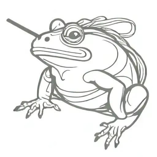 samurai frog smoking tattoo design idea