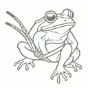 samurai frog smoking tattoo design idea