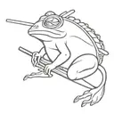 samurai frog smoking tattoo design idea