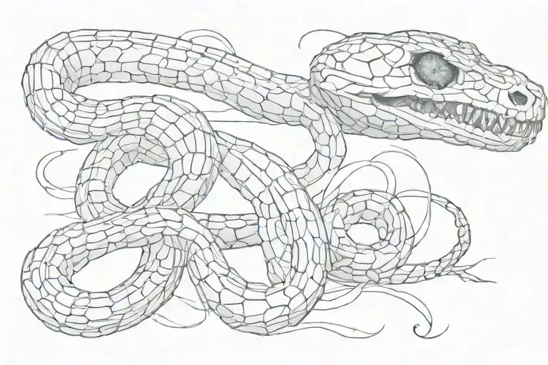 snake skeleton tattoo design idea