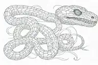 snake skeleton tattoo design idea