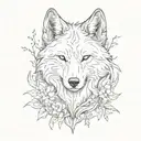 wolf and fox surrounded tattoo design idea