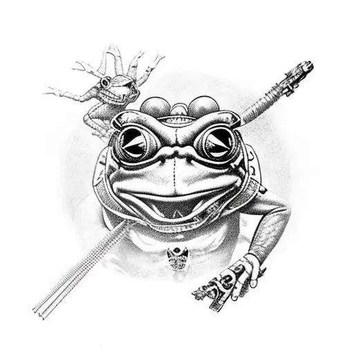 adeptus astartes warhammer 40000 versus samurai frog tattoo design idea