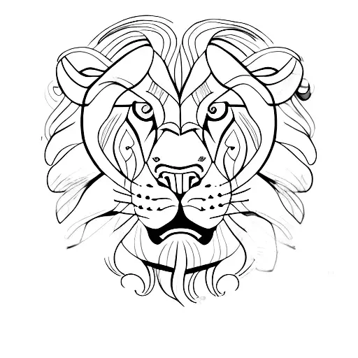 Wine glass transforming into a lion's head tattoo design idea