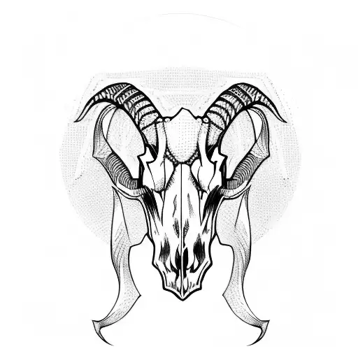 goat skull with soccer ball tattoo design idea