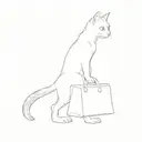 a Black cat carrying a bag, in the bag the word KPS tattoo design idea