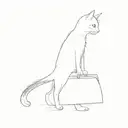 a Black cat carrying a bag, in the bag the word KPS tattoo design idea