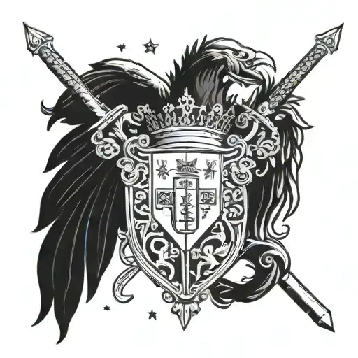 Dominican coat of arms with stars tattoo design idea