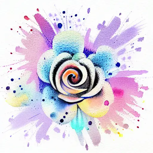 Flower in watercolour tattoo design idea