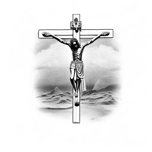 crucifix without Jesus  tattoo design idea