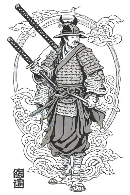 samurai warrior tattoo design idea