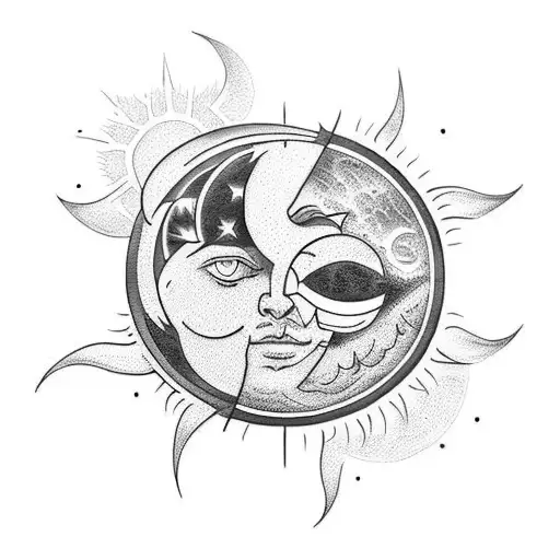 sun and moon matching tattoos tattoo design idea