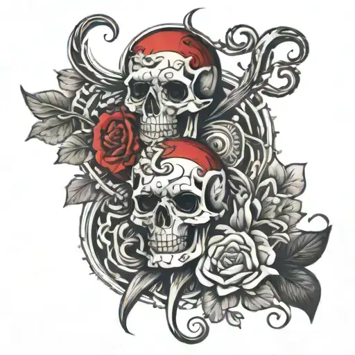 3 Loopswithin the letzter N, M and H tattoo design idea