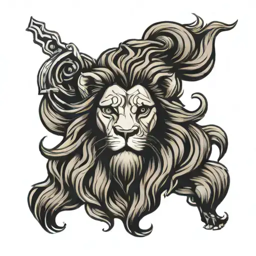 Jesus lion tattoo design idea
