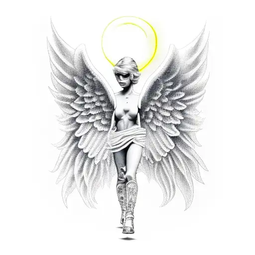 sunny D with angel wings  tattoo design idea