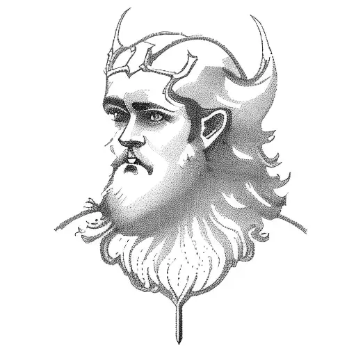 Oak tree with norse god Odin hanging off it tattoo design idea