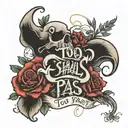 this too shall pass written tattoo design idea