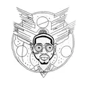 man on the moon kid cudi  tattoo design idea