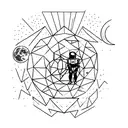 man on the moon kid cudi simple tattoo design idea