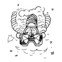 man on the moon kid cudi simple tattoo design idea