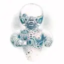 a boy staring at milky way tattoo design idea