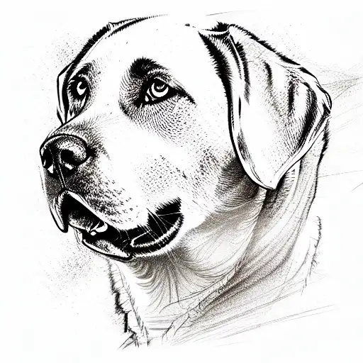 Labrador tattoo design idea