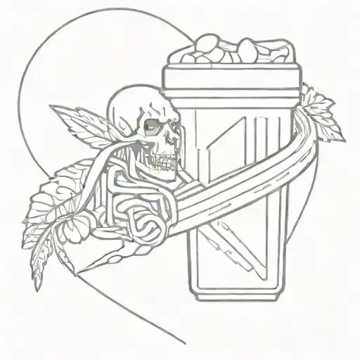 for my dead uncle who loved lucozade and heart sweets  tattoo design idea