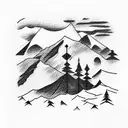 nevada mountains tattoo design idea