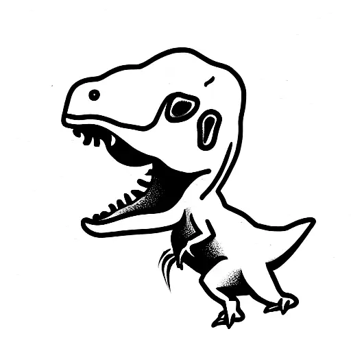 Little dinosaur in love tattoo design idea