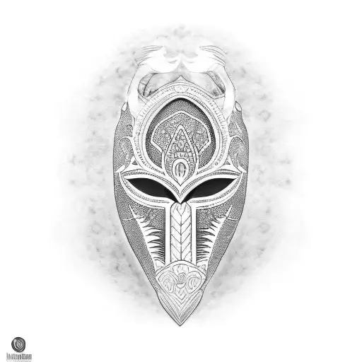 African mask tattoo design idea