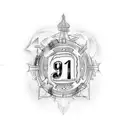 9-11 with latin numbers tattoo design idea