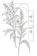 lavender and Lily of the valley flower tattoo design idea