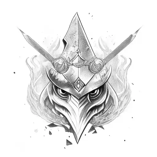 A straight sword, sword damaged, cobra wrapped around it, little glamour. tattoo design idea