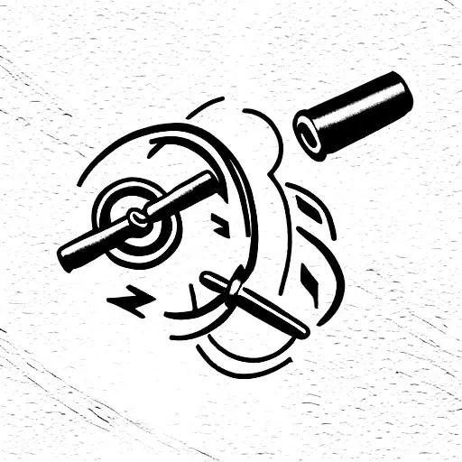 roman numerals with a dumbbell  tattoo design idea