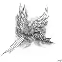 Phoenix abstract tattoo design idea