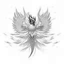 Phoenix abstract tattoo design idea